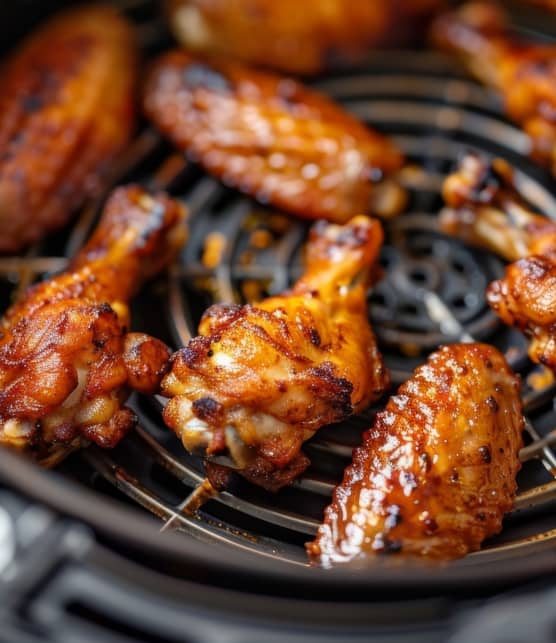 Quel est le temps de cuisson pour le poulet à la friteuse à air (air fryer) ?