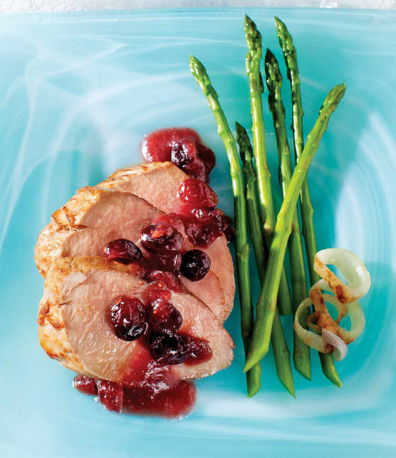 Filets de porc au cidre de glace, aux canneberges et au gingembre frais