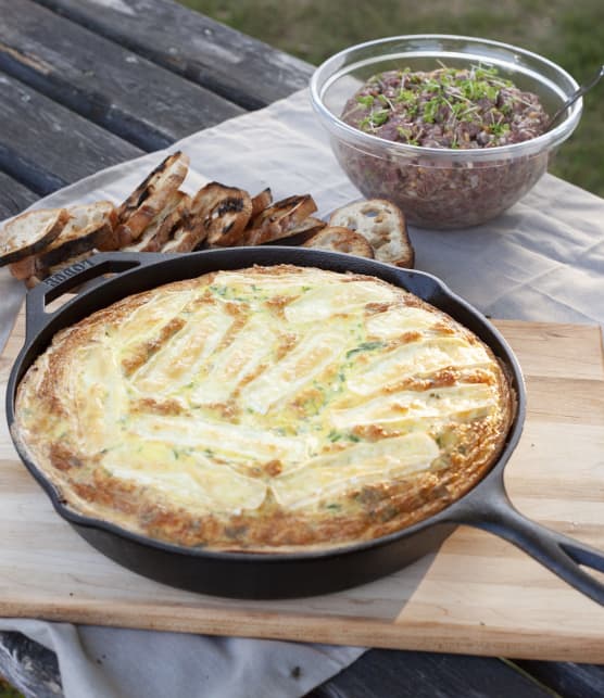 Frittata d'autruche à la pancetta