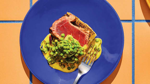 Hot tuna sauce crème aux petits pois