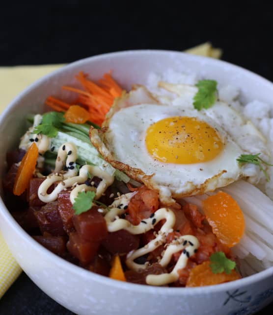 Bibimbap de thon mariné