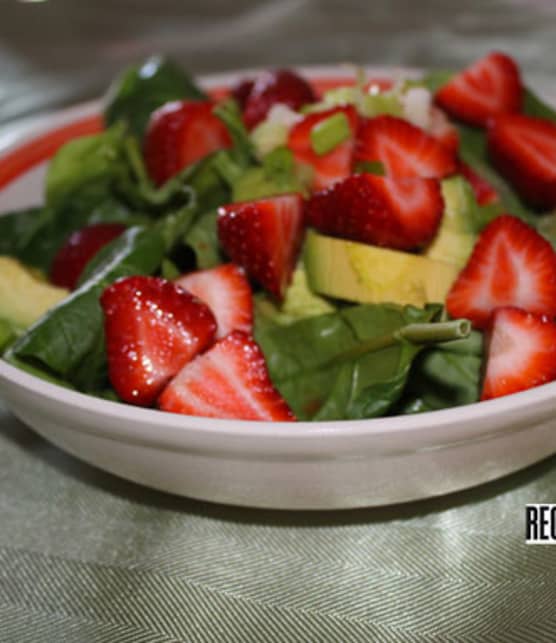 Salade d'épinards et fraises