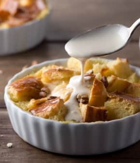 pouding au pain perdu à l'érable