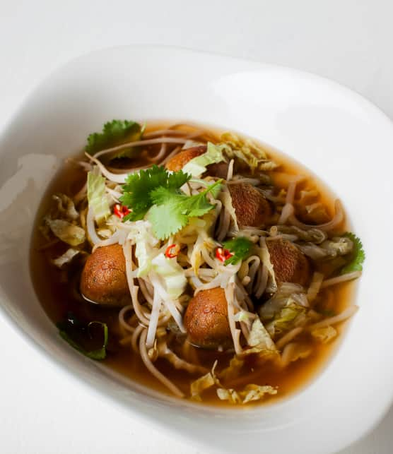 soupe repas aux boulettes de lentilles