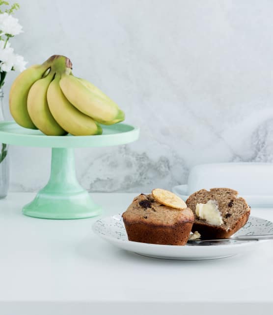 Muffins au son, aux bananes et aux raisins