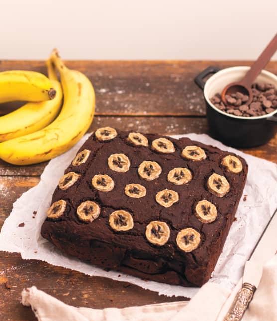 Carrés de brownies au chocolat, aux bananes et aux haricots blancs