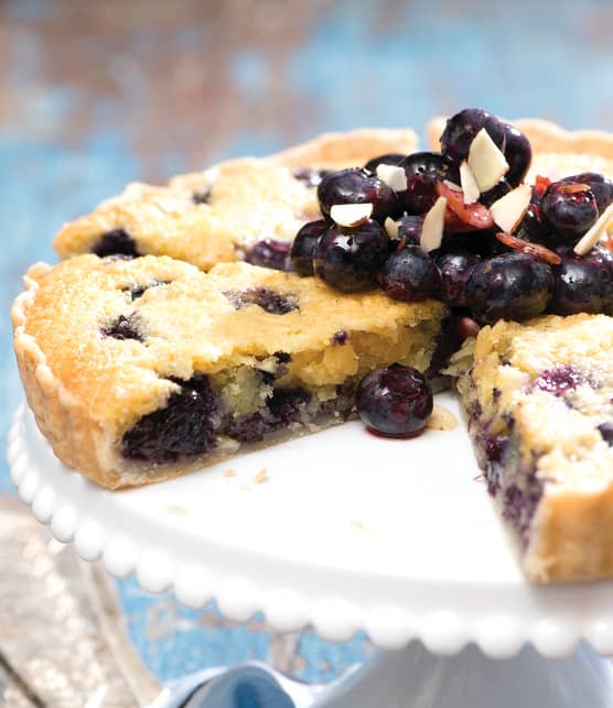 Tarte clafoutis aux bleuets et aux amandes