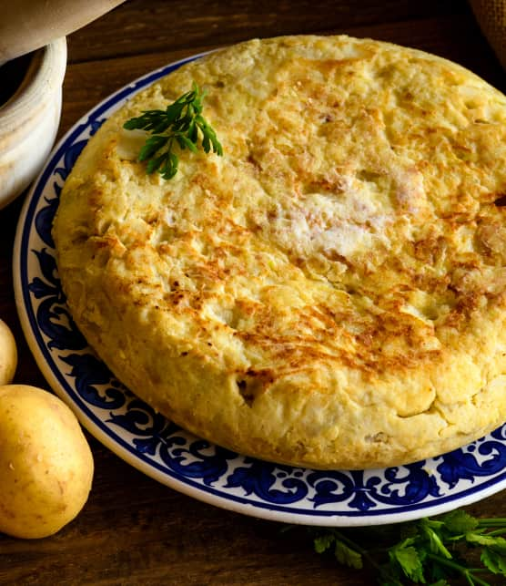 Tortilla de pommes de terre aux oignons verts