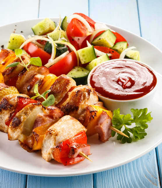 Brochettes de poulet hawaïennes