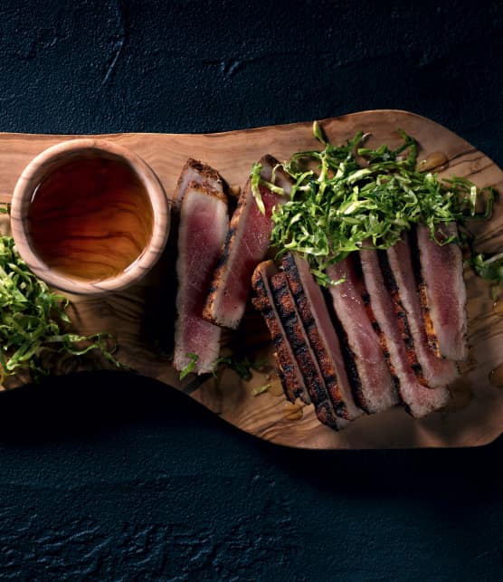 Tataki de thon, épices cajun et vanille