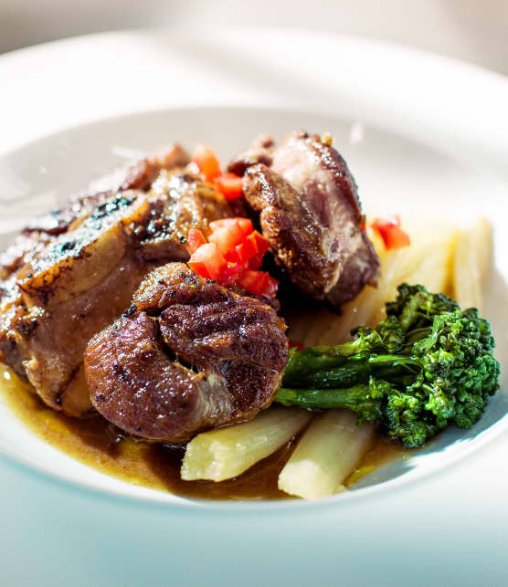osso buco de porc au jus de pomme et à la bière