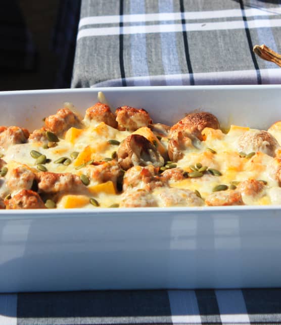 Casserole de courge et saucisses italiennes