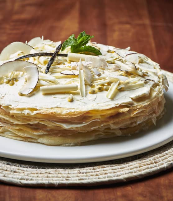 Gâteau mille-crêpes aux fruits de la passion