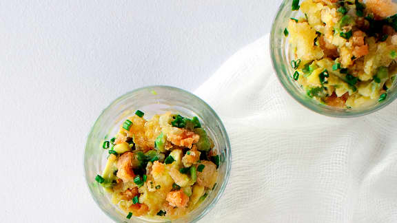 Tartare d'avocat tempura