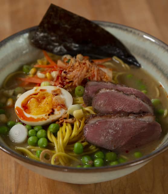 Soupe ramen au canard laqué