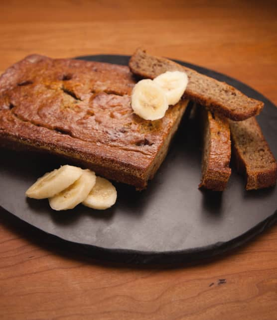 Pain aux bananes et chocolat au caramel