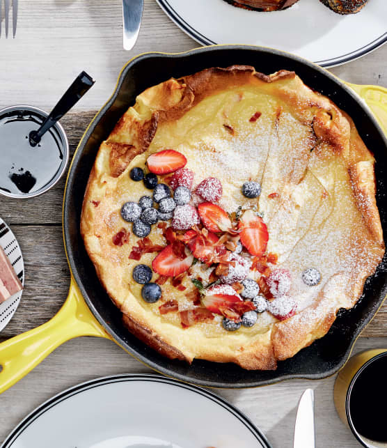 Crêpe gratte-ciel au bacon et à l’érable sur le BBQ