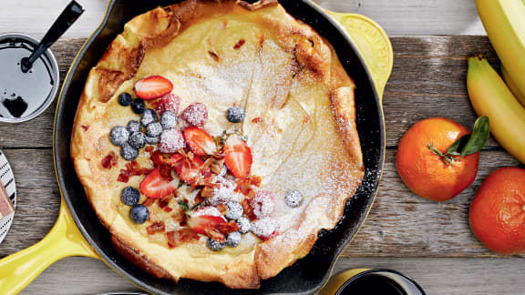 Crêpe gratte-ciel au bacon et à l’érable sur le BBQ