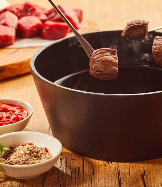 Fondue au vin rouge