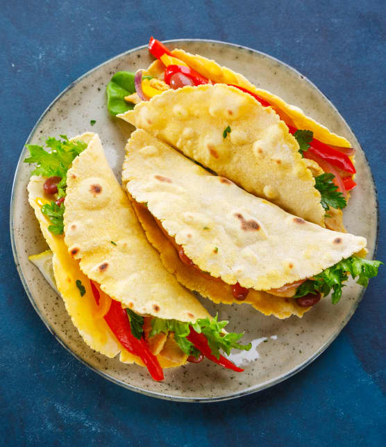 tacos de poulet du Québec aux parfums de chipotle et coriandre
