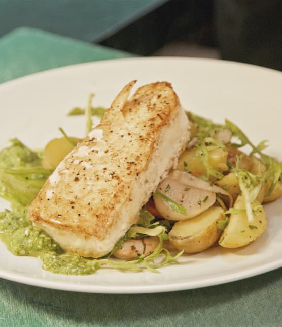 Flétan et salade de patates