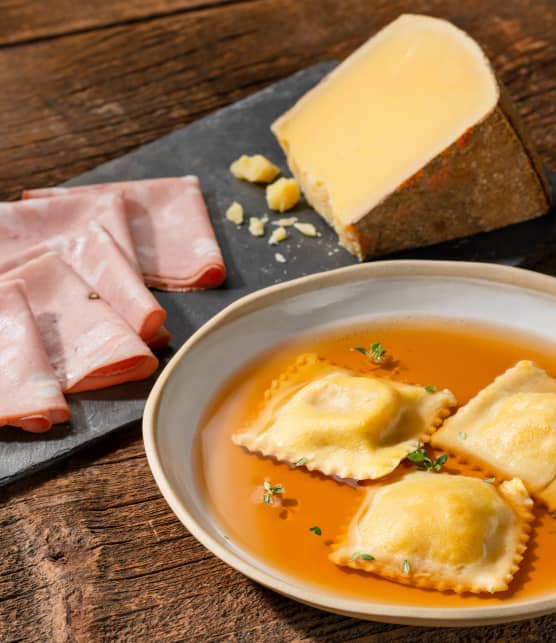 Raviolis à la Mortadella di Bologna et au Comté