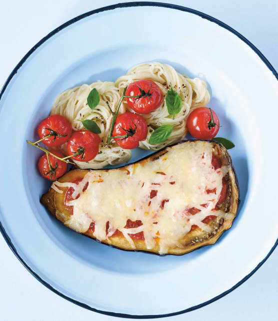 Escalopes d'aubergines gratinées aux fines herbes