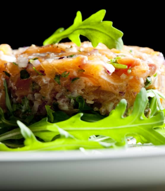 tartare de truite à la crème sure