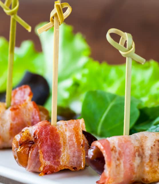 Dattes au bacon, chèvre et érable