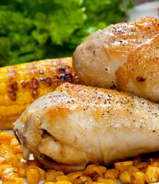 cuisses de poulet et rondelles de maïs style cajun