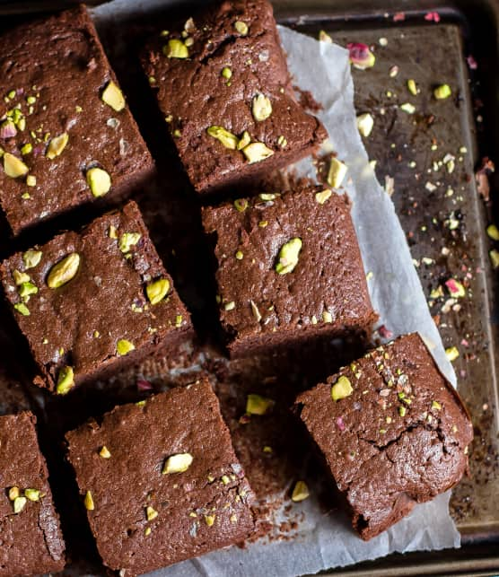 brownie aux pistaches et canneberges