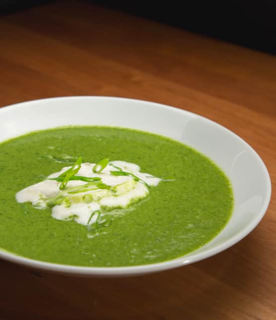 Potage au brocoli et aux épinards