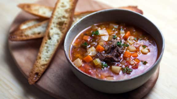 Soupe au boeuf et à l'orge