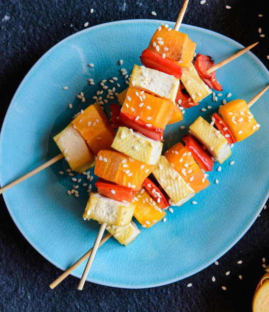 Brochette de tofu au sésame