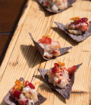 Tartare de pétoncles aux fraises