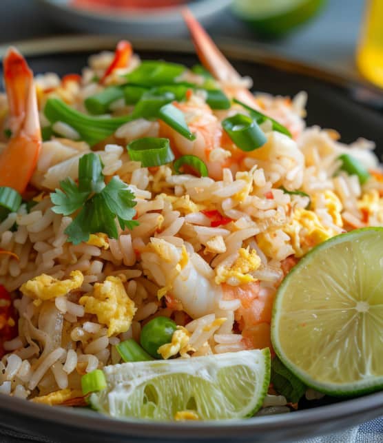 Riz frit aux crevettes