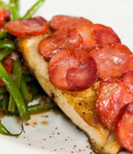 morue charbonnière au chorizo
