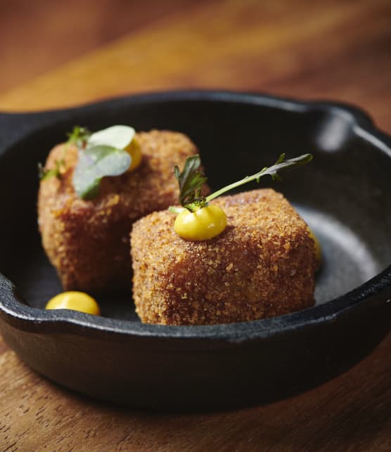 Croquette de soupe aux pois en coque de Breton