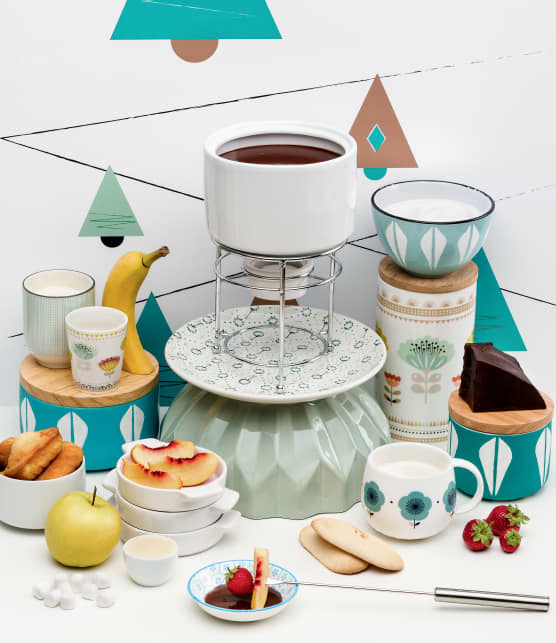 Fondue au caramel et au chocolat