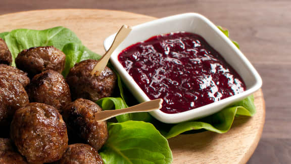 Boulettes de veau et sa sauce aux canneberges