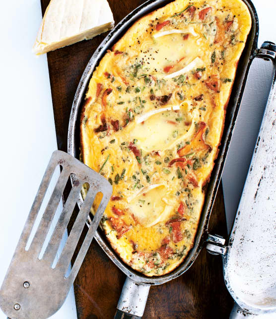 Omelette au Gaulois de Portneuf aux chanterelles