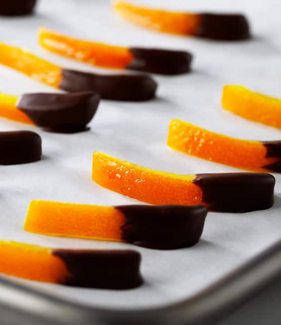 écorces d'oranges confites au chocolat