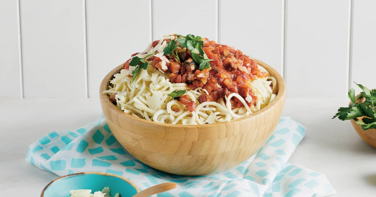 Recette de panais pancetta et sauce tomate Zeste