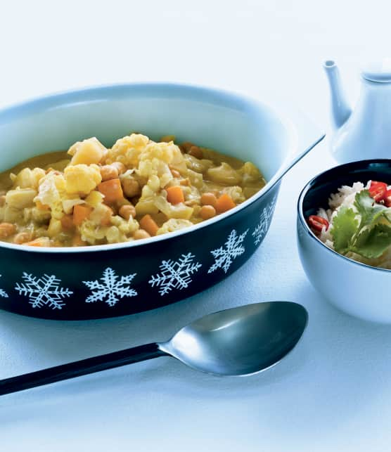 Curry de légumes, lait de coco et zeste d'orange