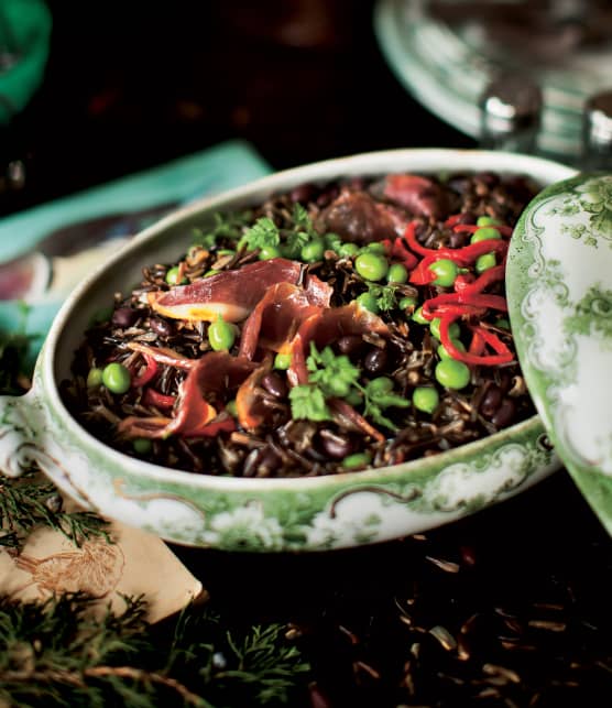 Salade de riz et canard fumé