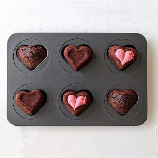 5 moules à muffin en coeur pour la Saint-Valentin
