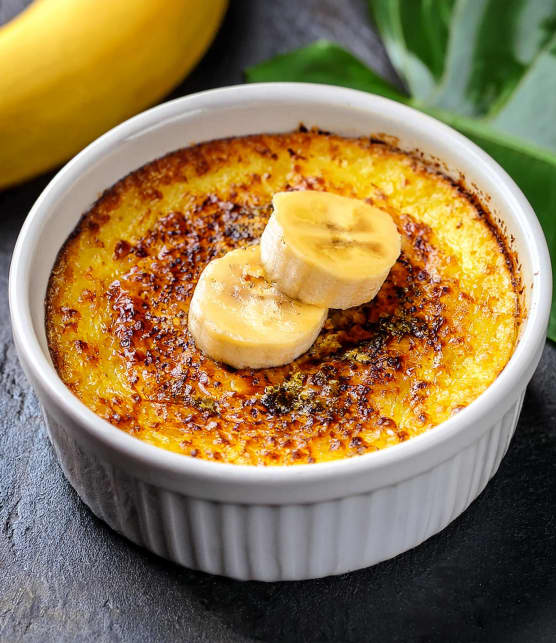 crème brûlée aux bananes et au gingembre