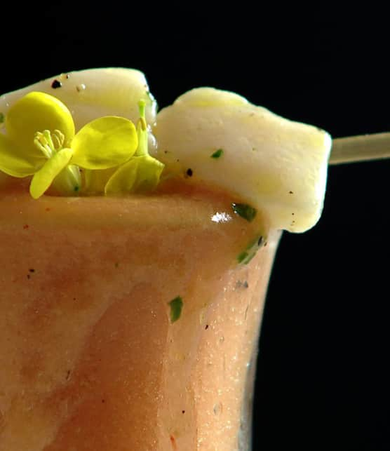 gaspacho aux tomates et au cantaloup