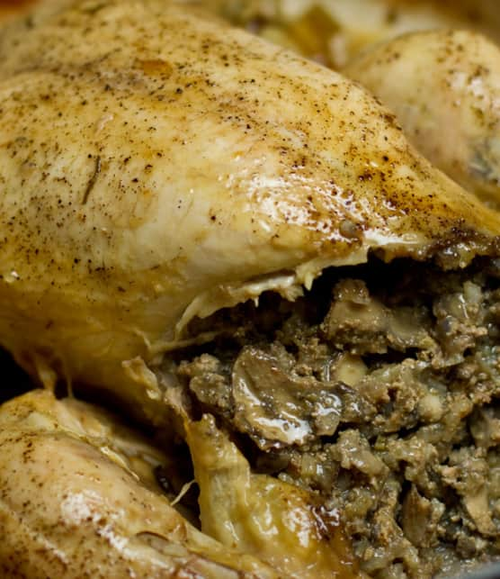 poulet farci aux foies de volailles