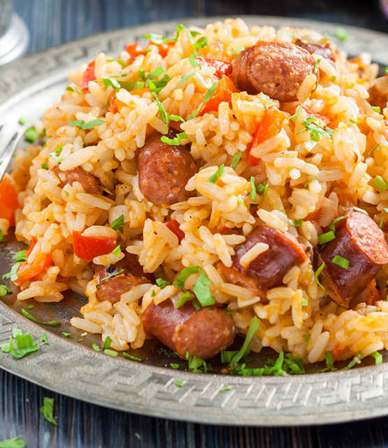 riz à la saucisse épicée